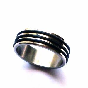 NEW Ring STAINLESS STEEL Unisex Rubber 3 Choose Sz